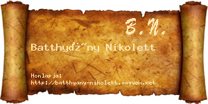 Batthyány Nikolett névjegykártya
